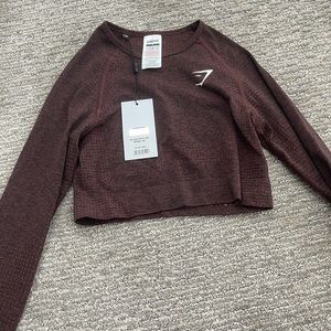 Gymshark vital seamless crop top-cherry brown marl